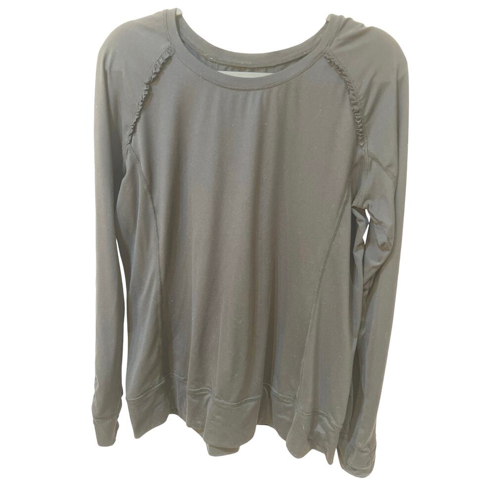 Layer 8 Women’s Active Top Ruffle Raglan Sleeve Lightweight Athletic Tee Size XL